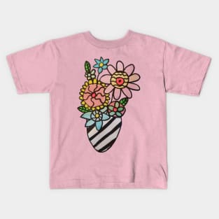 Modern Flower Bouquet Kids T-Shirt